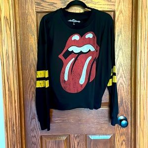 Rolling Stones Long Sleeve Crop Top